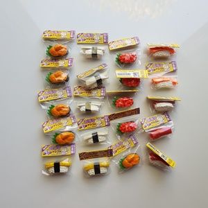 Set of 20 sushi erasers